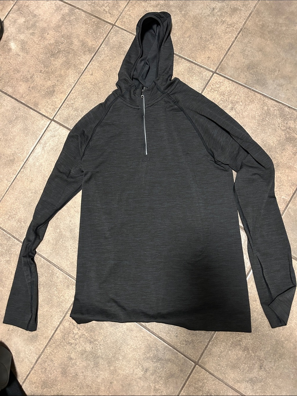 Lululemon Black Hooded Quarter-Zip Pullover